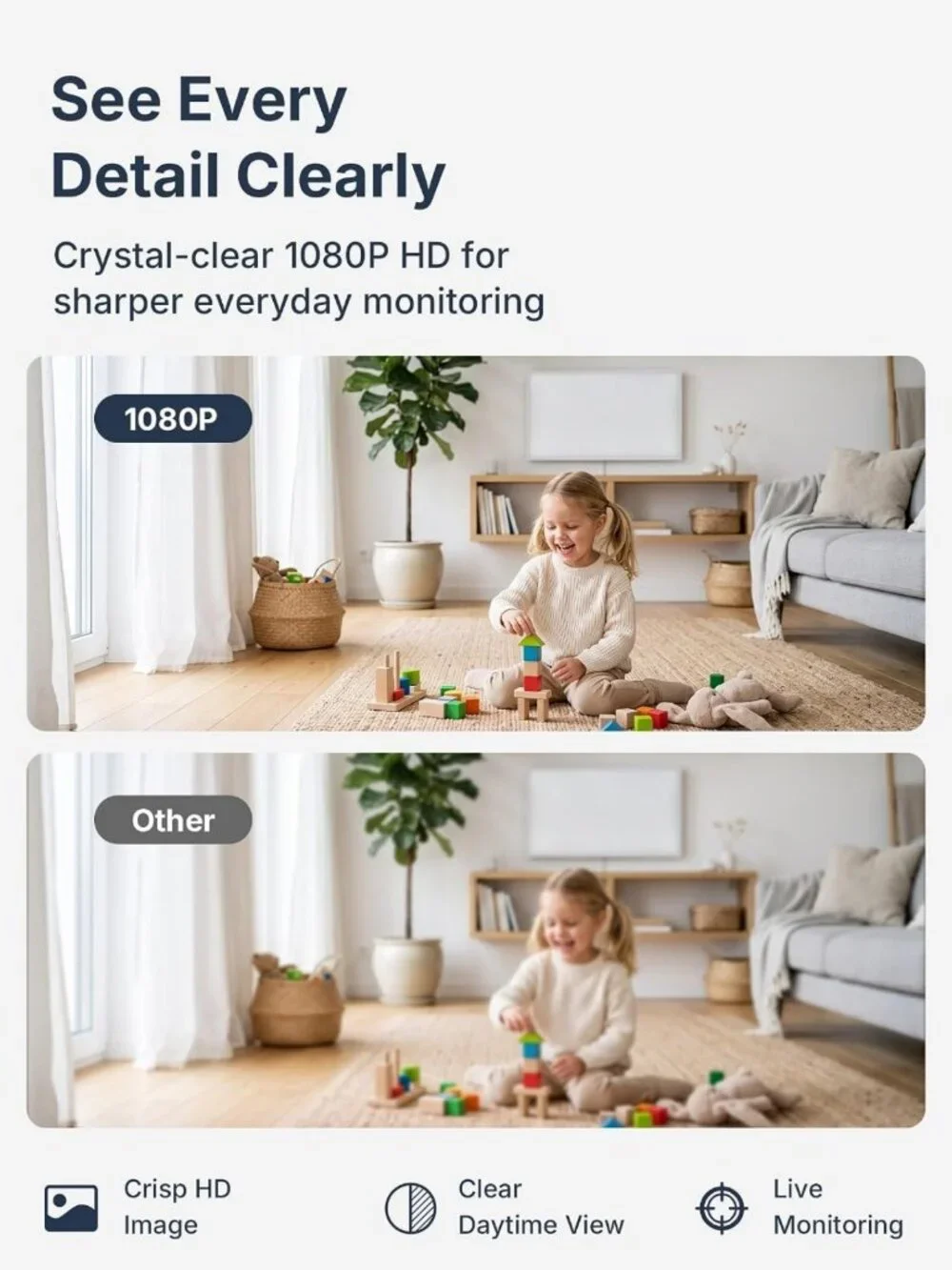 Indoor Security Camera 2-Pack | 1080P Baby & Pet Monitor, Motion Detection